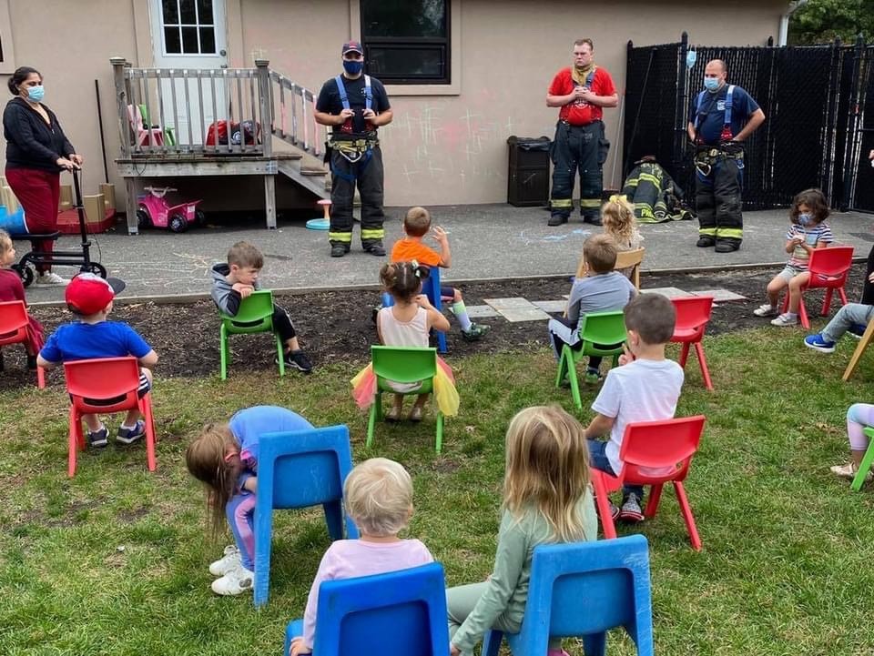 Holtsville FD Firefighters Visit Preschool